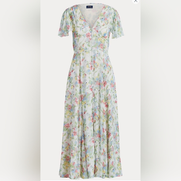 Polo Ralph Lauren Floral Maxi Dress 8 Cottagecore Romantic Boho Wedding - Picture 3 of 10